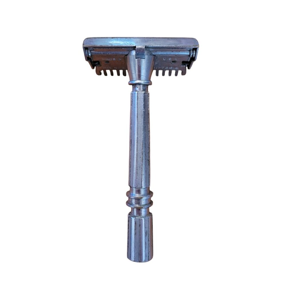 Vintage‎ Gem Micromatic Open Comb Safety Razor Chrome Plated Collectible Shaving